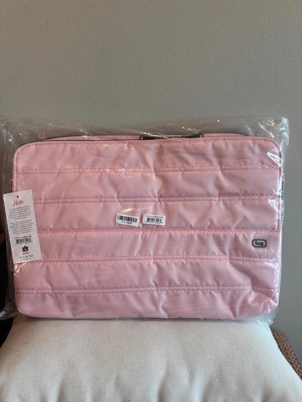 BUBBLE PINK LUD Delta crossbody 17 inch Laptop carry bag